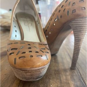 Jessica Simpson Desert Sand Vachetta Heels